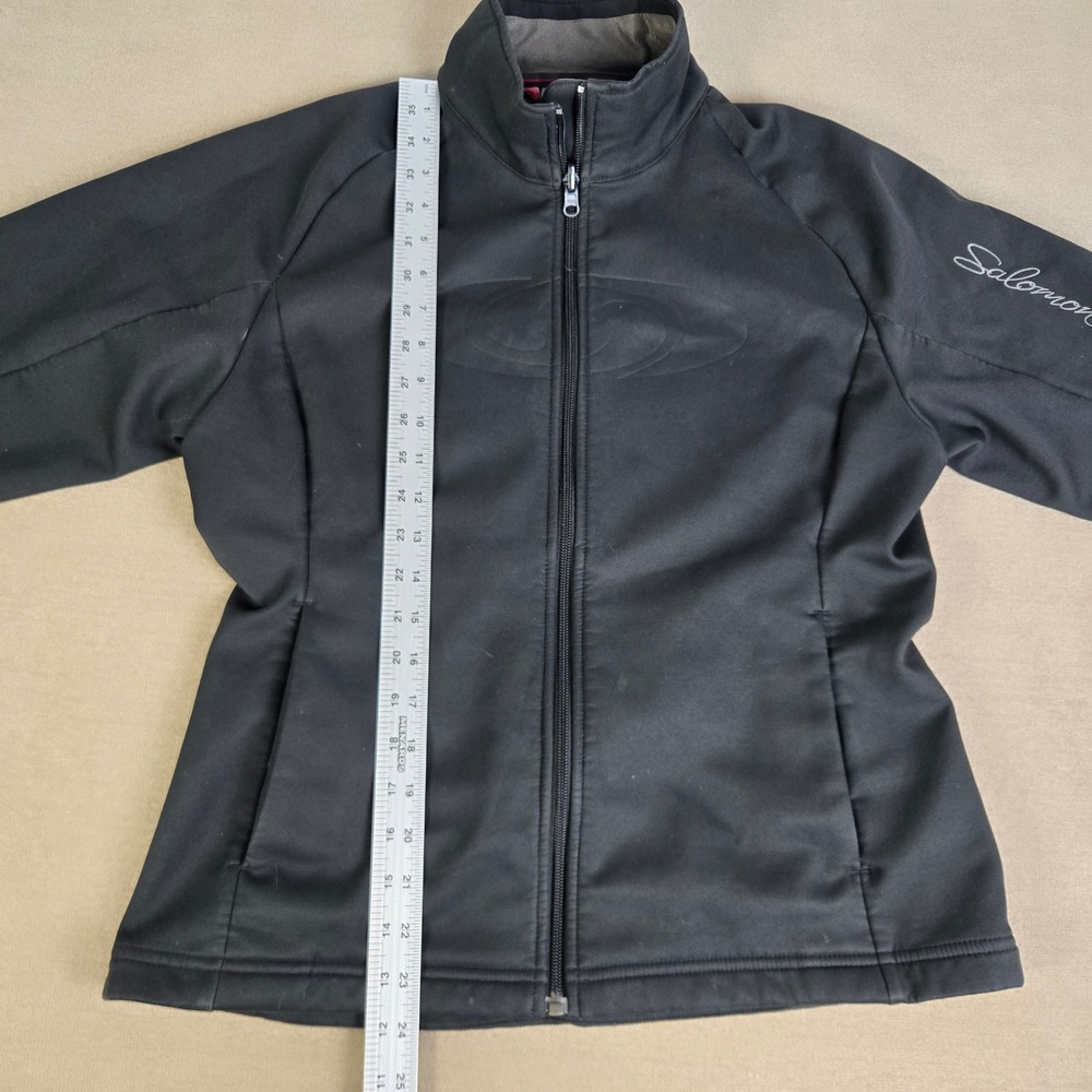 Salomon Black Full Zip Softshell‎ Jacket Performance Outdoor Women Medium - Picture 4 of 10